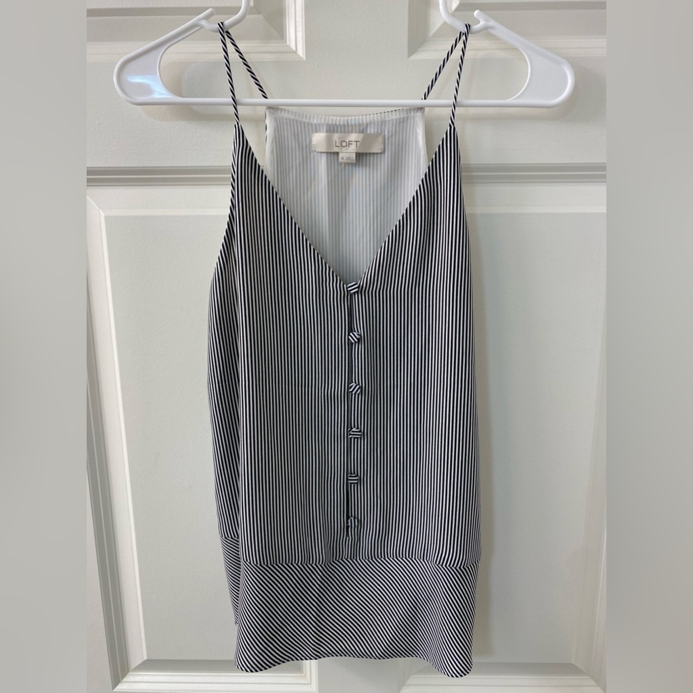Ann Taylor LOFT Striped Spaghetti Strap Tank Top